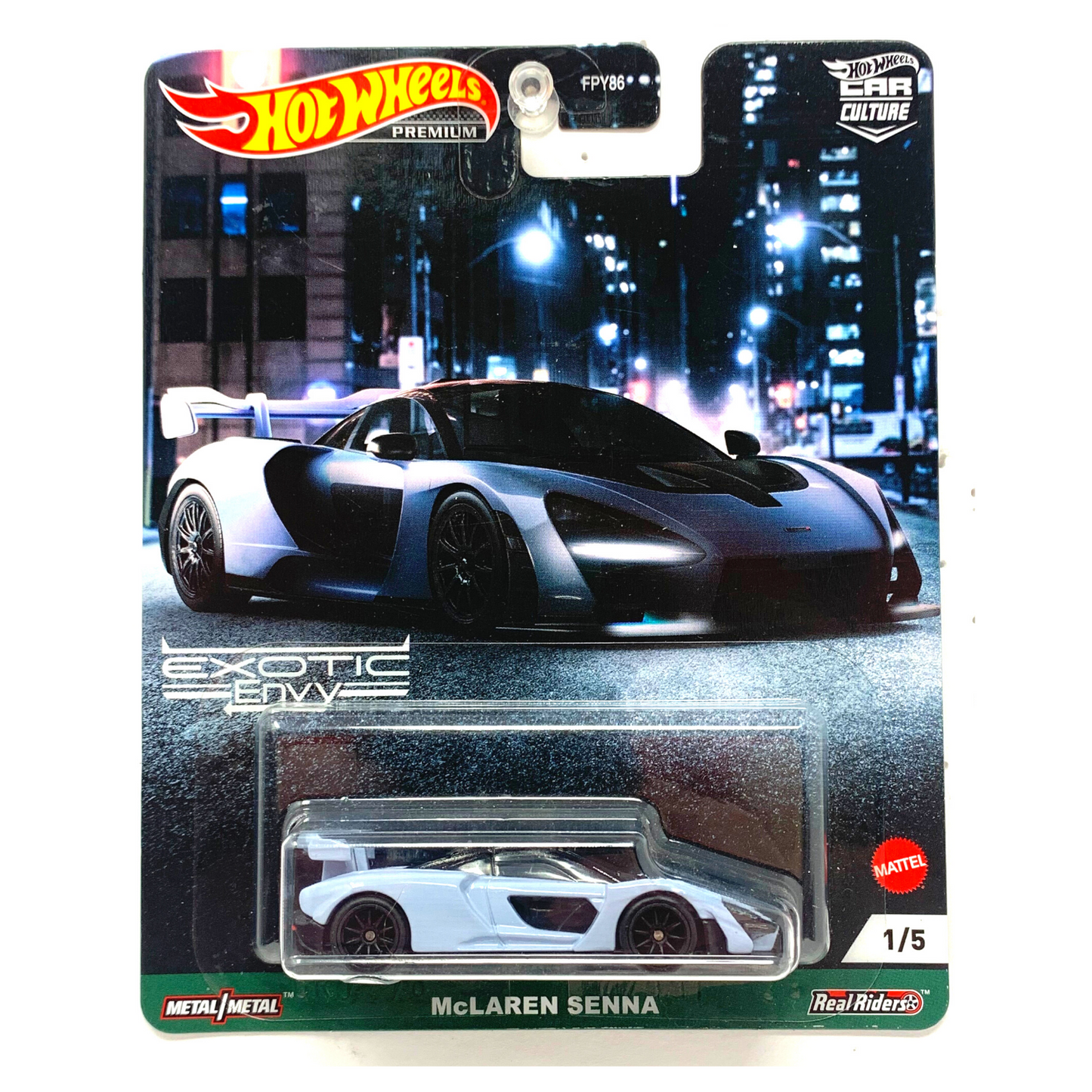 Hot Wheels CAR CULTURE - EXOTIC ENVY - MCLAREN SENNA - CREASE IN CARD