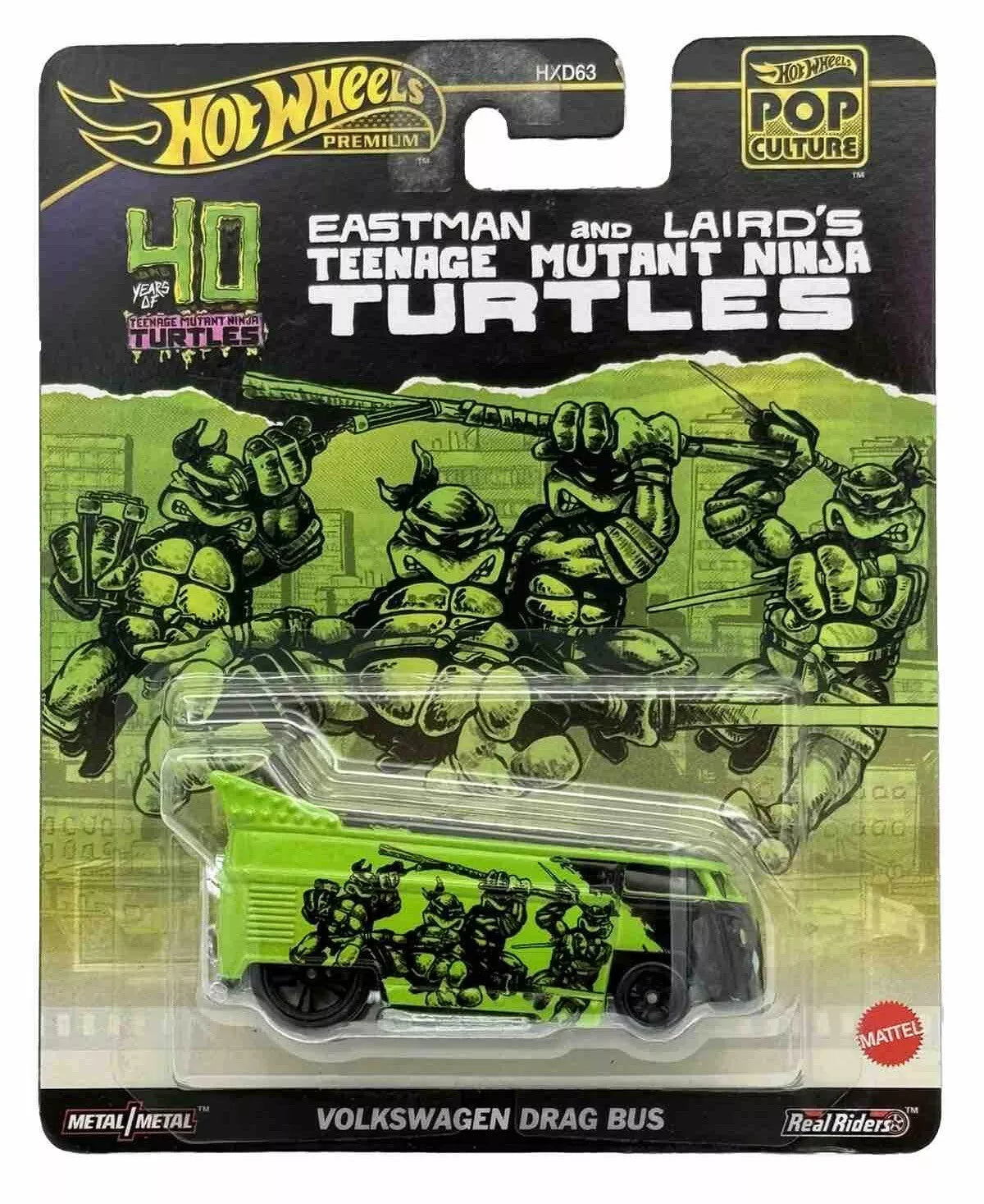 Hot Wheels Premium 2024 HW Pop Culture VW Drag Bus Teenage Mutant Ninja Turtles