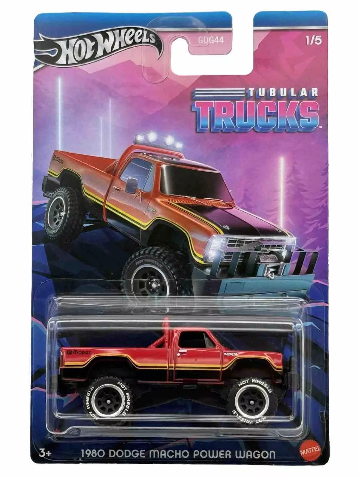 Hot Wheels 2024 HW Tubular Trucks 1/5 Red 1980 Dodge Macho Power Wagon