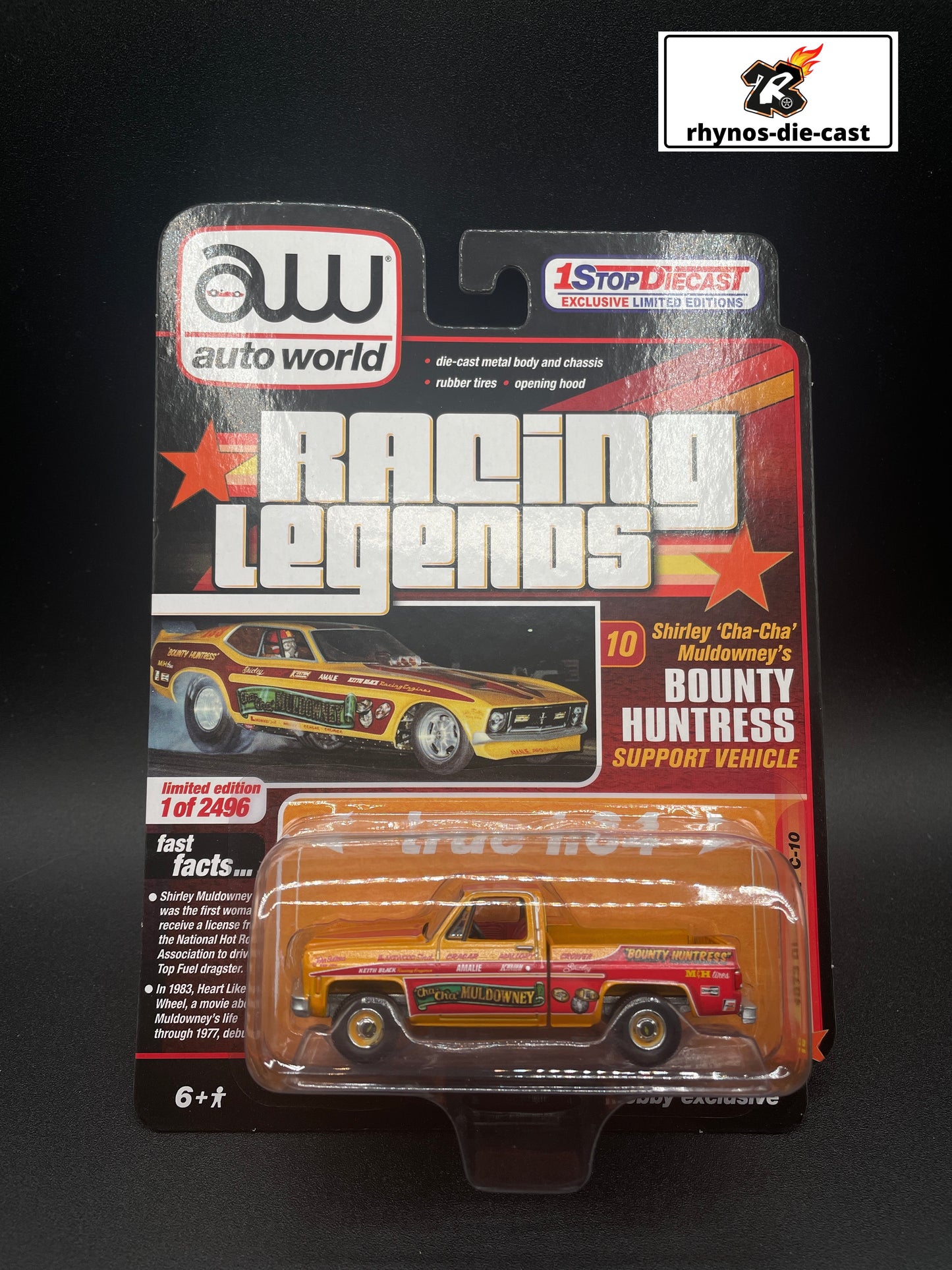 Auto World 1:64 Racing Legends 1973 Chevrolet C-10 Pickup BOUNTY HUNTRESS US EXCLUSIVE #10