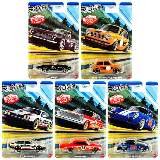 Hot Wheels 2025 Vintage Racing Club Grand Prix Case J (5 Cars)