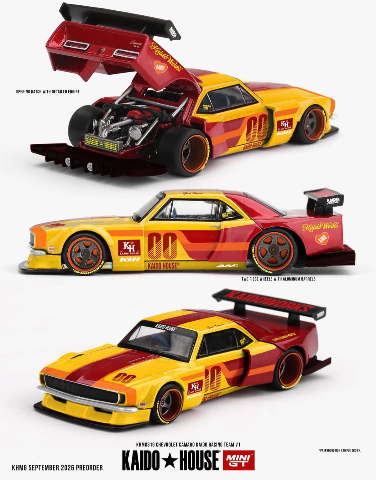 (Preorder) Kaido House x Mini GT 1:64 -  CHEVROLET CAMARO KAIDO RACING TEAM V1 - KHMG319