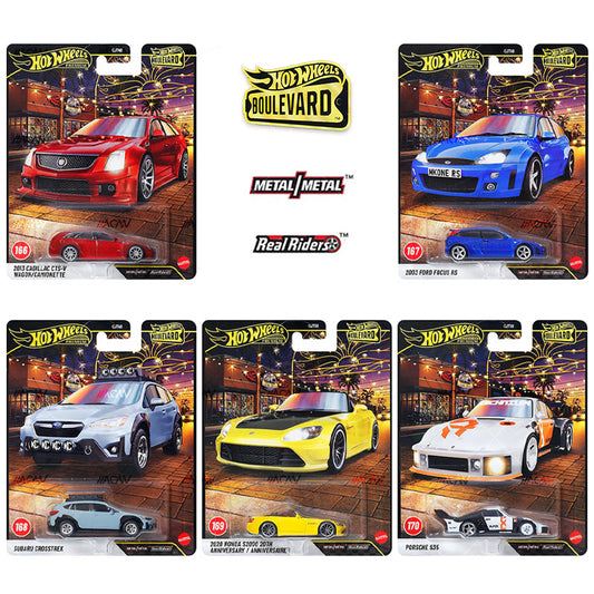 2027 Hot Wheels Premium Boulevard Mix 1 - 166-170 - Cadillac, Ford, Subaru, Porsche, Honda