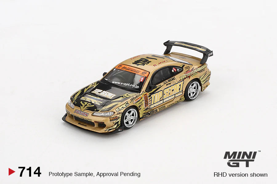 Mini GT 1:64 Nissan Silvia (S15) Top Secret D1GP- Gold MGT00714