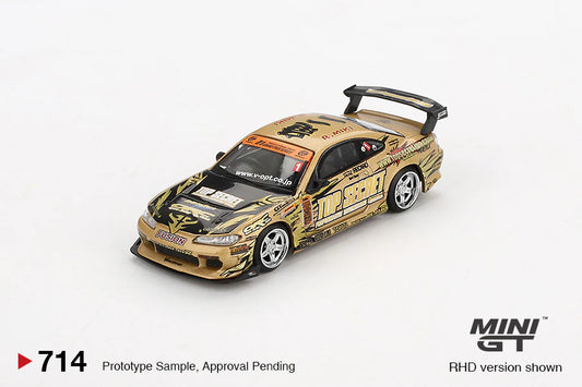 Mini GT 1:64 Nissan Silvia (S15) Top Secret D1GP- Gold MGT00714