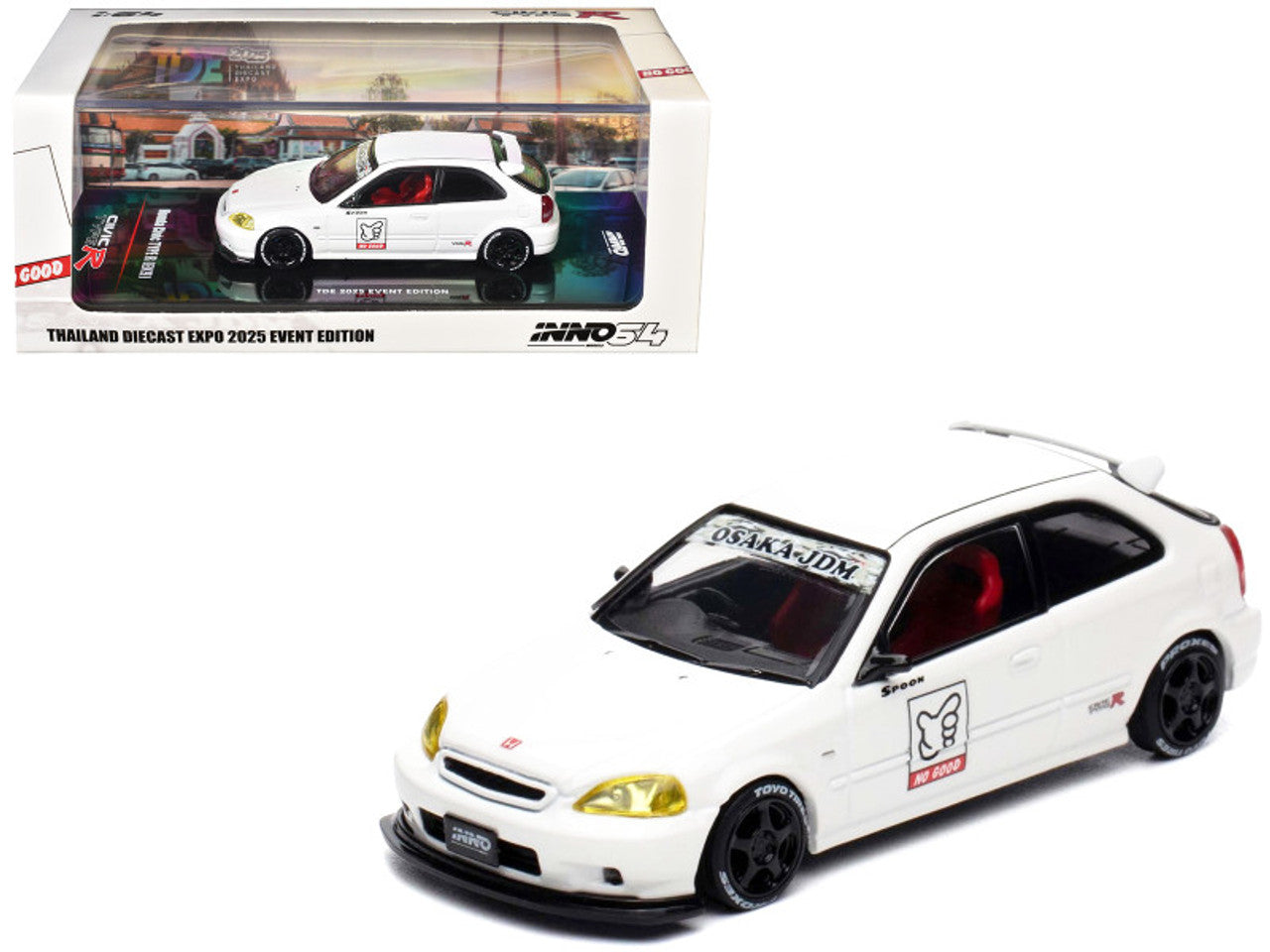 INNO64 1/64 Honda Civic TYPE-R (EK9) White Thailand Diecast Expo 2025 IN64-EK9-TDE25