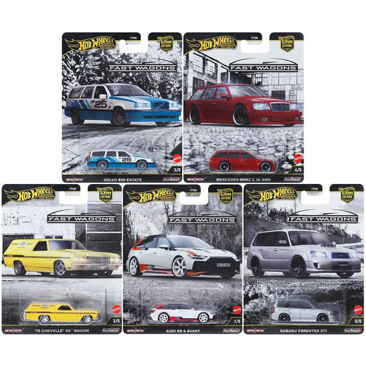 Hot Wheels Car Culture 2025 Mix 4 Fast Wagons Vehicle Set of 5