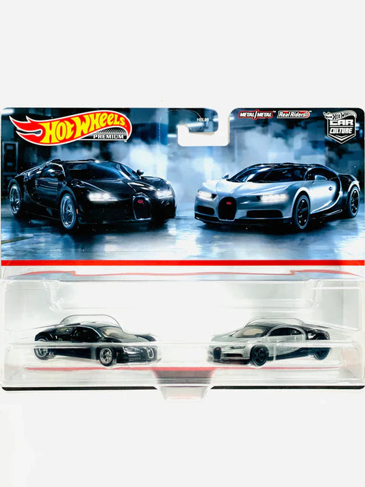 HOT WHEELS 2024 TARGET EXCLUSIVE 2 PACK BUGATTI VEYRON & '16 BUGATTI CHIRON - DAMAGED CARD