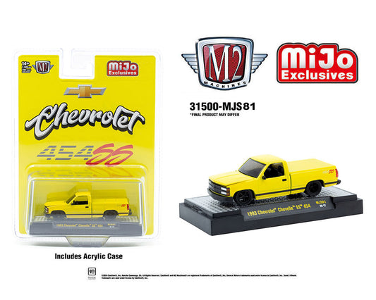 M2 Machines 1:64 1993 Chevrolet SS 454 Pickup Truck – Yellow – MiJo Exclusives Limited Edition