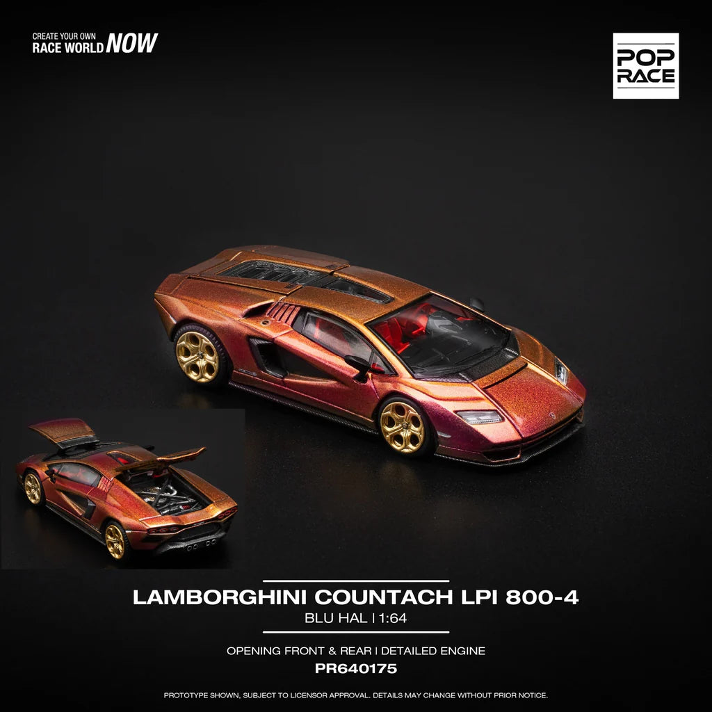 POPRACE 1/64 LAMBORGHINI COUNTACH LPI 800-4 - BLU HAL PR640175