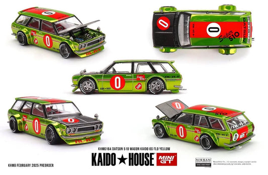 KAIDO HOUSE x MINI GT DATSUN 510 WAGON OG FLO YELLOW (KHMG164)