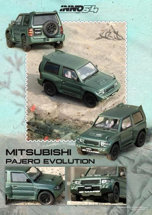 INNO64 1/64 MITSUBISHI PAJERO EVOLUTION Satin Green IN64-EVOP-SGRE