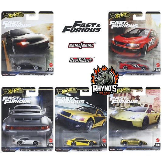 Hot Wheels 2025 Fast & Furious Factory Sealed Case M (5 Car Set)