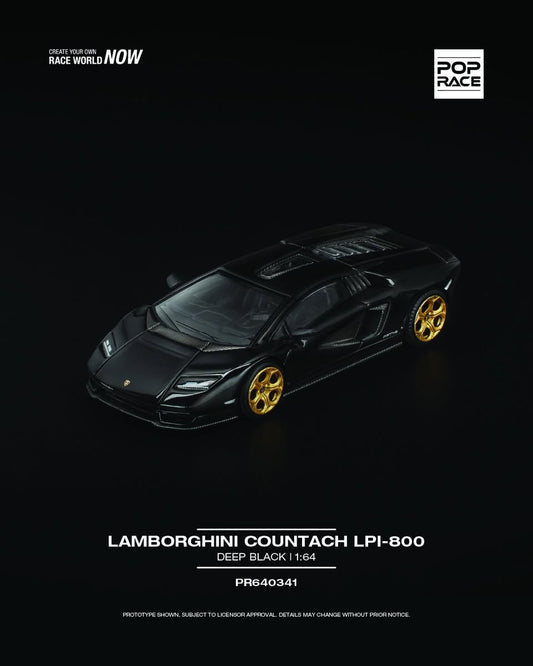 (Pre order) POP RACE PR640341 LAMBORGHINI COUNTACH LPI 800-4 DEEP BLACK