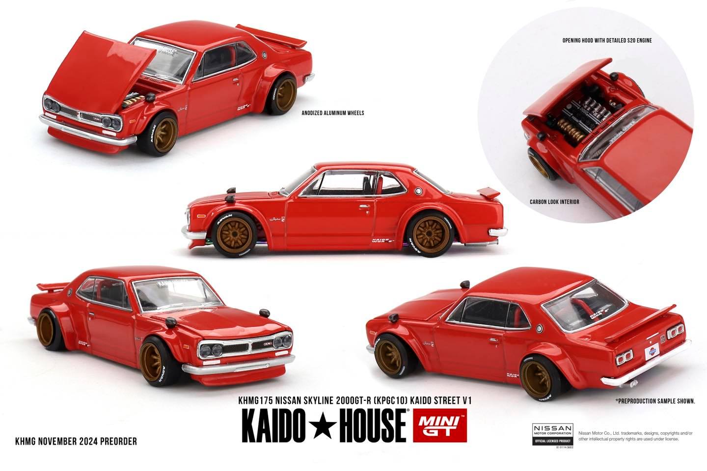 Kaido House x Mini GT KHMG175 Nissan Skyline 2000GT-R (KPGC10) Kaido Street V1