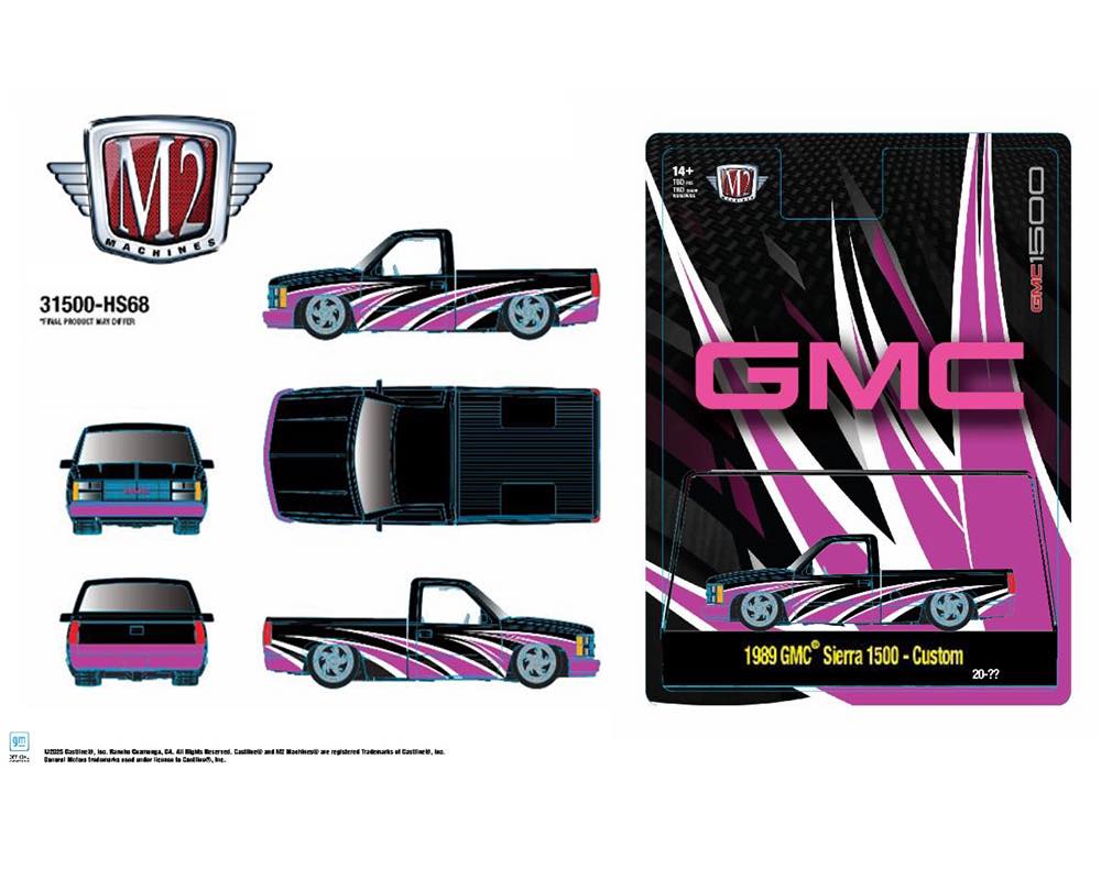 M2 Machines 1:64 1989 GMC Sierra 1500 – Custom Black Pink – Hobby Exclusive