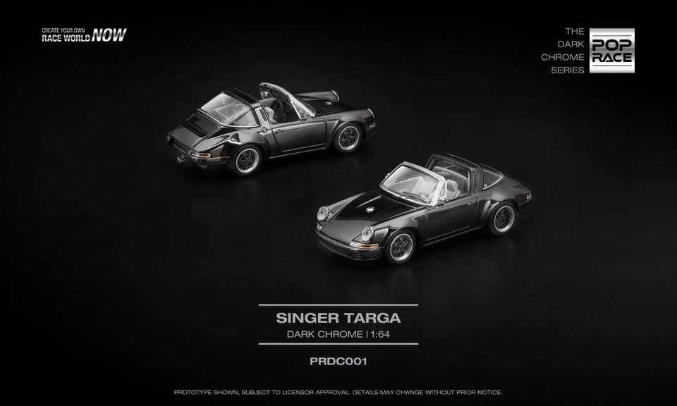 (Pre order) POPRACE SINGER TARGA DARK CHROME 1:64 - PRDC001