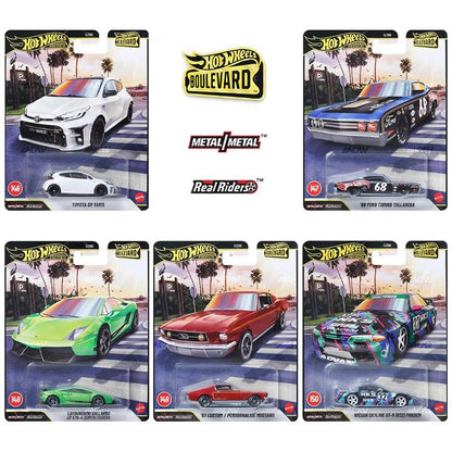 (PRE ORDER) Hot Wheels BOULEVARD: MIX 2 OF 2026 - YARIS,FORD TORINO, LAMBORGHINI,67 MUSTANG, R32 SKYLINE