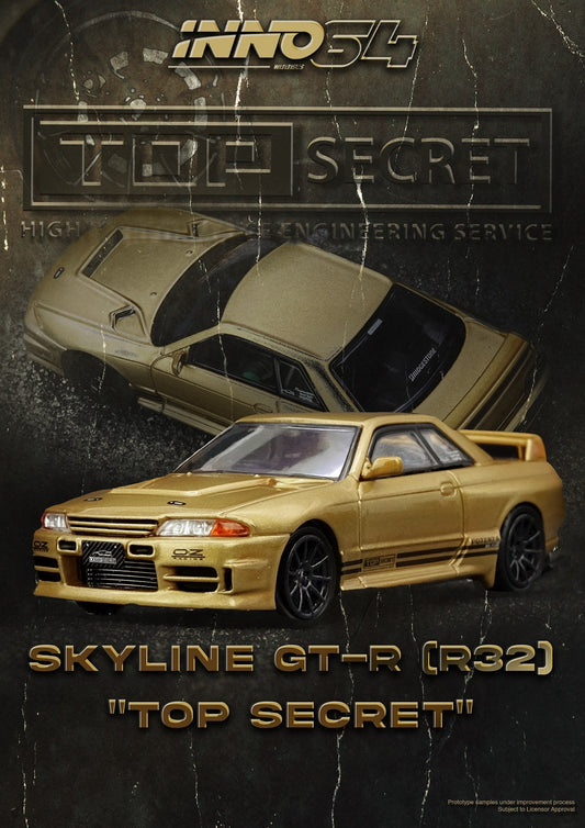 (Preorder) INNO64 1:64 TOP SECRET BNR32 GT-R (650R) Gold