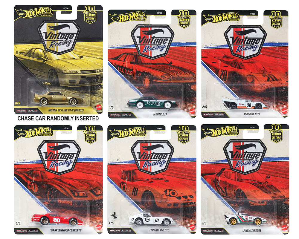 Hot Wheels 1:64 Car Culture 10th Anniversary 2026 T Case – Vintage Racing Assortment
