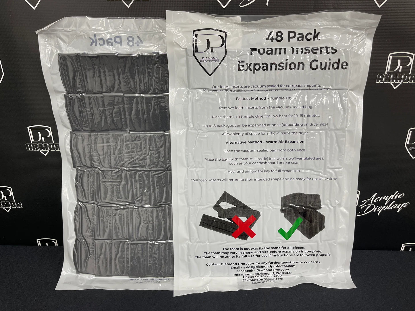 Die-Cut Foam Inserts - 48 Pack - Diamond Protector