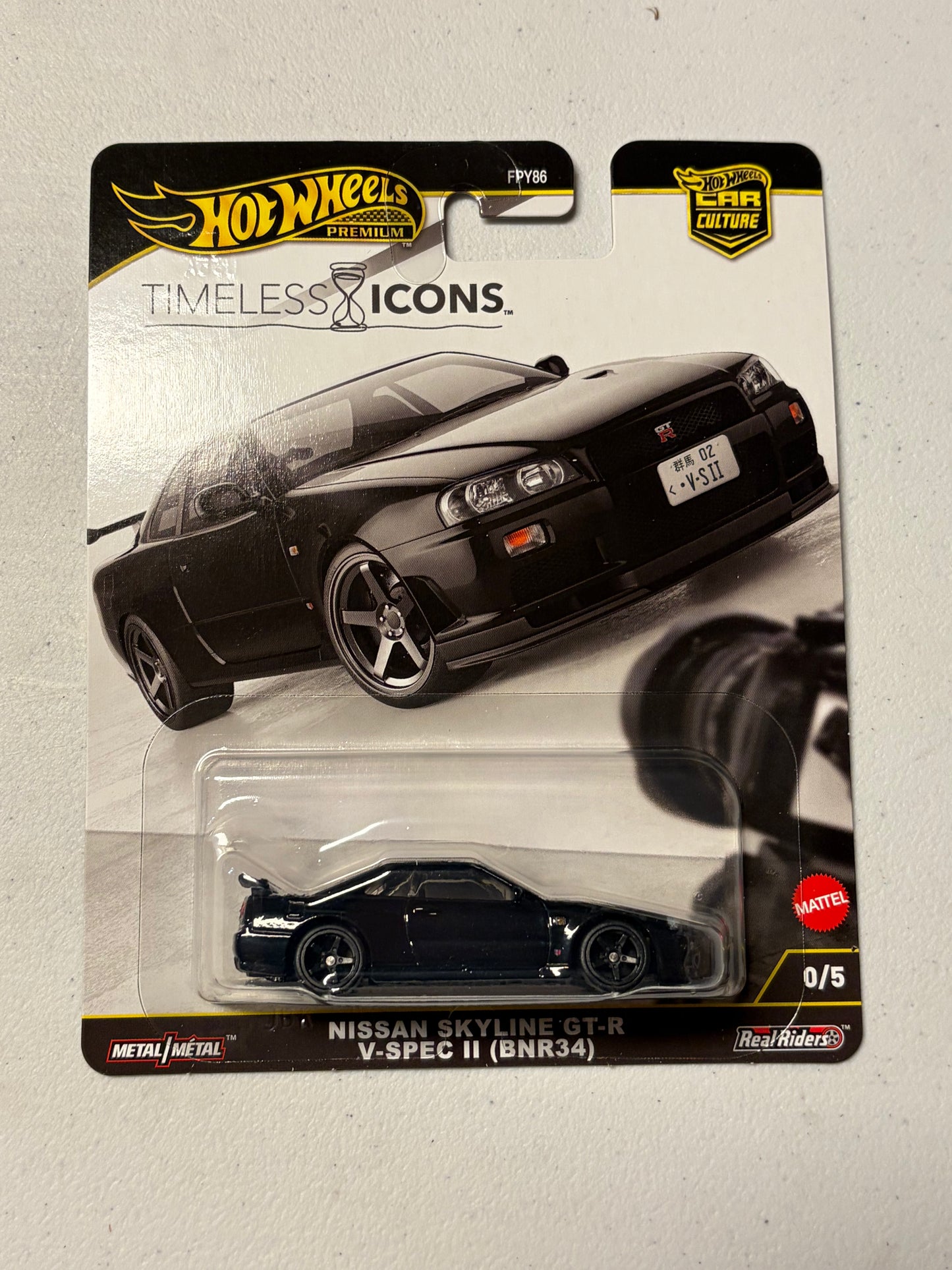 Hot Wheels 2025 Timeless Icons 0/5 Chase Nissan Skyline GT-R R34 with Protector