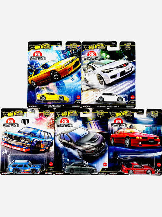 Hot Wheels 2025 Car Culture Ronin Run II Case M (Set of 5 Cars)