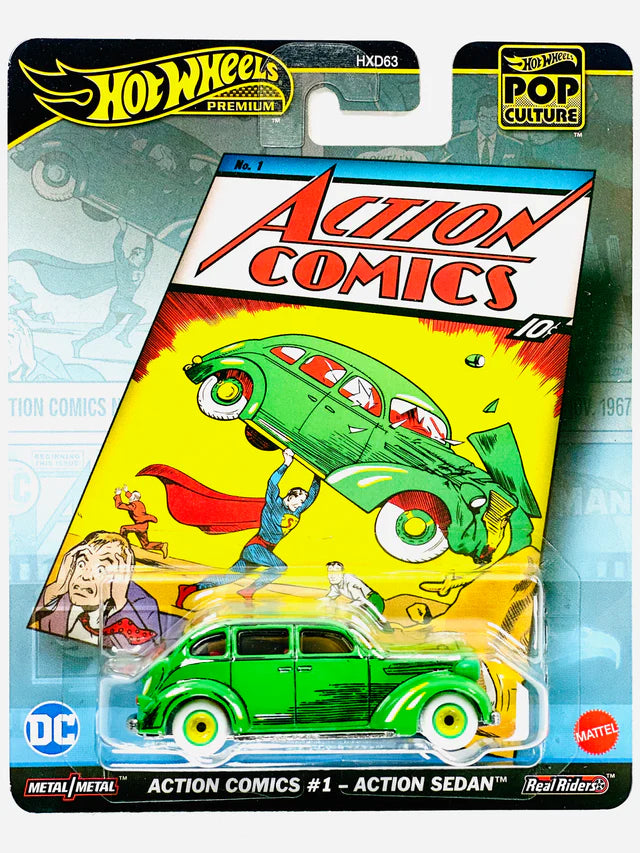 Hot Wheels 2025 Pop Culture Case L Action Comics #1 - Action Sedan
