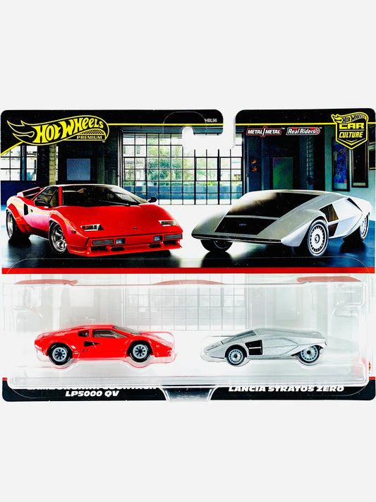 Hot Wheels 2025 Target Exclusive 2 Pack Lamborghini Countach LP5000 QV & Lancia Stratos Zero
