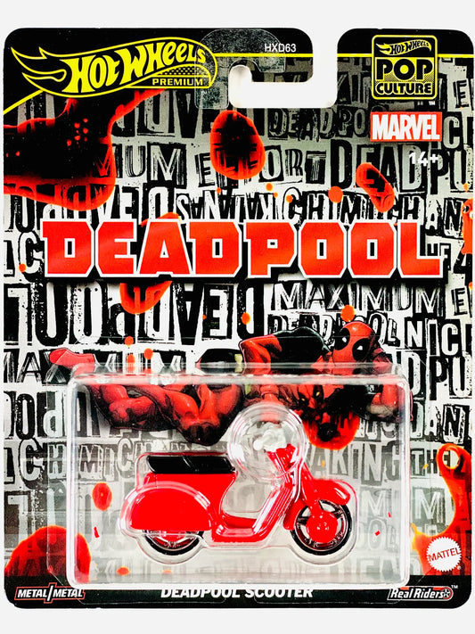 Hot Wheels 2025 Pop Culture Case J Marvel Deadpool Scooter RED