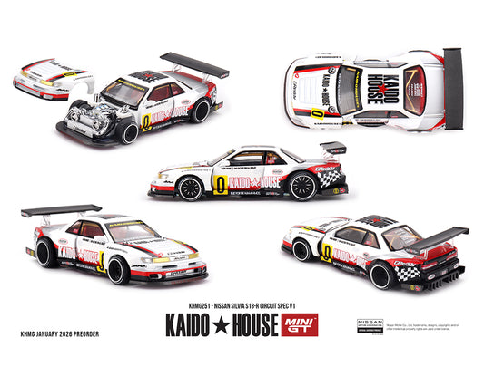 (Preorder) Kaido House x Mini GT 1:64 Nissan Silvia S13-R Circuit Spec V1- KHMG251