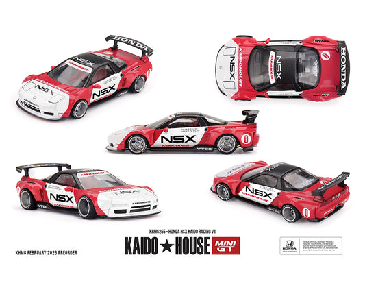 (Preorder) Kaido House x Mini GT 1:64 Honda NSX Kaido Racing V1 – Red/White - KHMG255