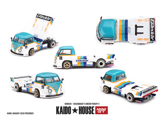 (Preorder) Kaido House x Mini GT 1:64 Volkswagen T1 GReddy Pickup V1- KHMG261