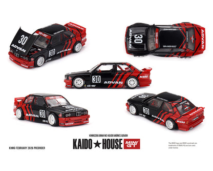 (Preorder) Kaido House x Mini GT 1:64 BMW M3 Kaido Works Advan – Black/Red - KHMG266