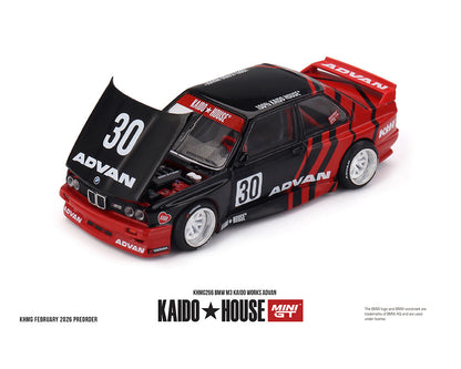 (Preorder) Kaido House x Mini GT 1:64 BMW M3 Kaido Works Advan – Black/Red - KHMG266