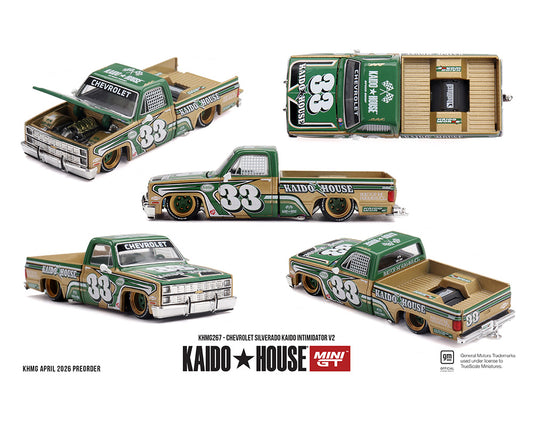 (Preorder) Kaido House x Mini GT Chevrolet Silverado Kaido Intimidator V2 – Beige KHMG267