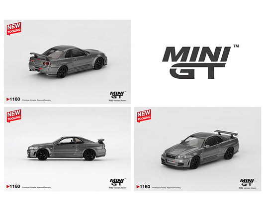(Preorder) Mini GT 1:64 Nissan Skyline GT-R Dark Metal Gray (NISMO BNR34 CRS Version)