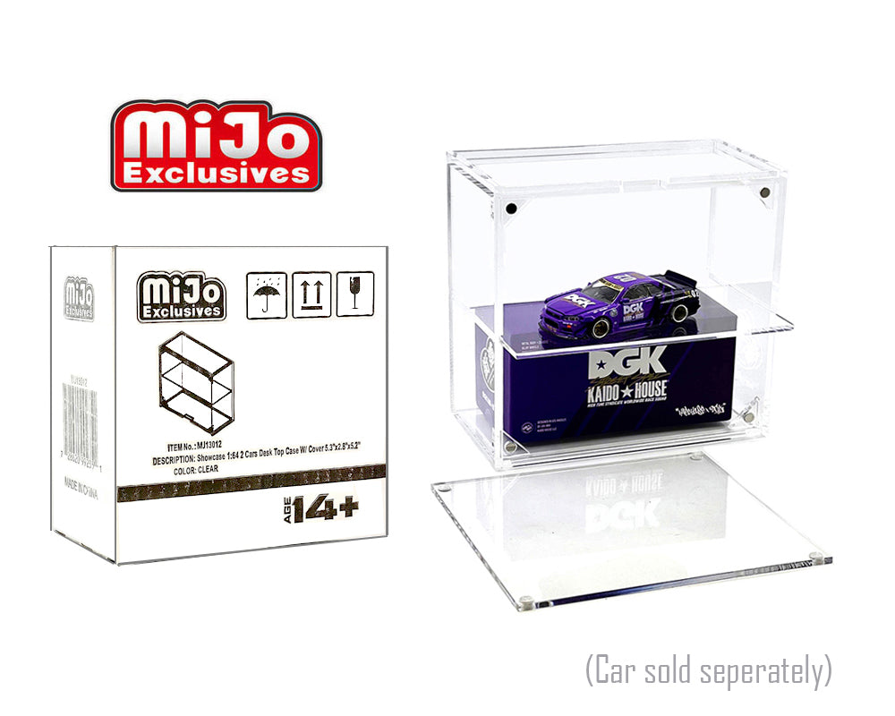 Showcase 1:64 2 Cars Desk Top Collector Display Case (5″x2.5″x4.75″) – Mijo Exclusives - MJ13012