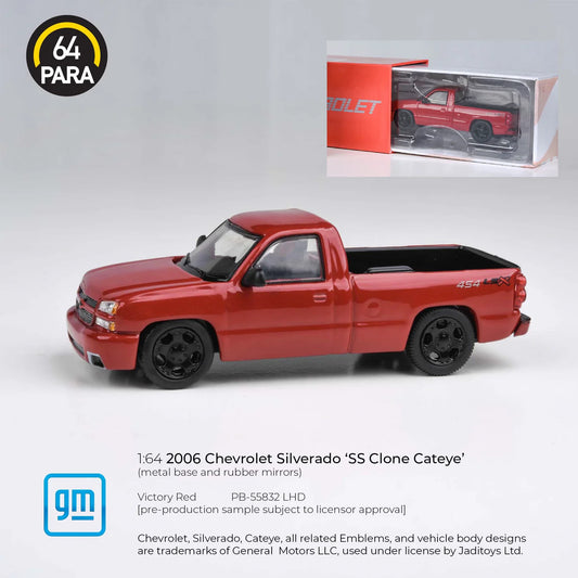 PARA64 1/64 2006 Chevrolet Silverado Single Cab Victory Red PB-55832