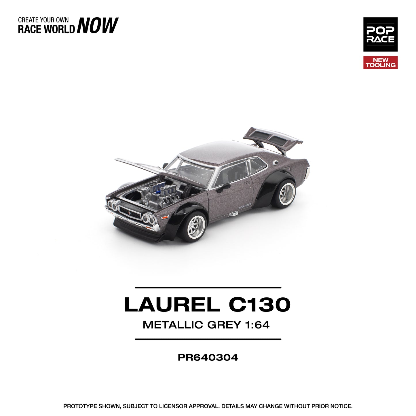 (Pre order) PR640304 POPRACE 1/64 LAUREL C130 METALLIC GREY