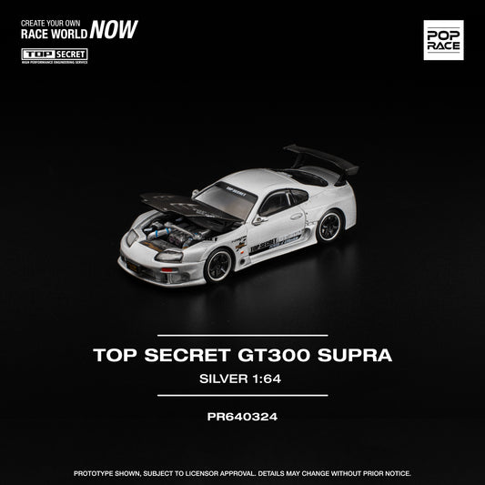 (Pre order) PR640324	 POPRACE 1/64 TOP SECRET GT300 SUPRA SILVER