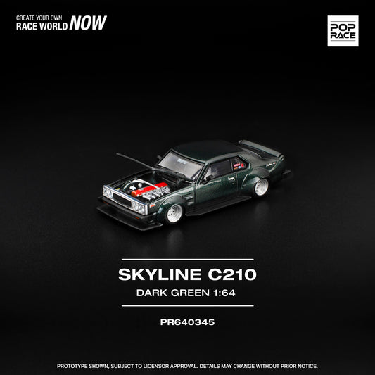 (Pre order) PR640345 POPRACE 1/64 SKYLINE C210 DARK GREEN