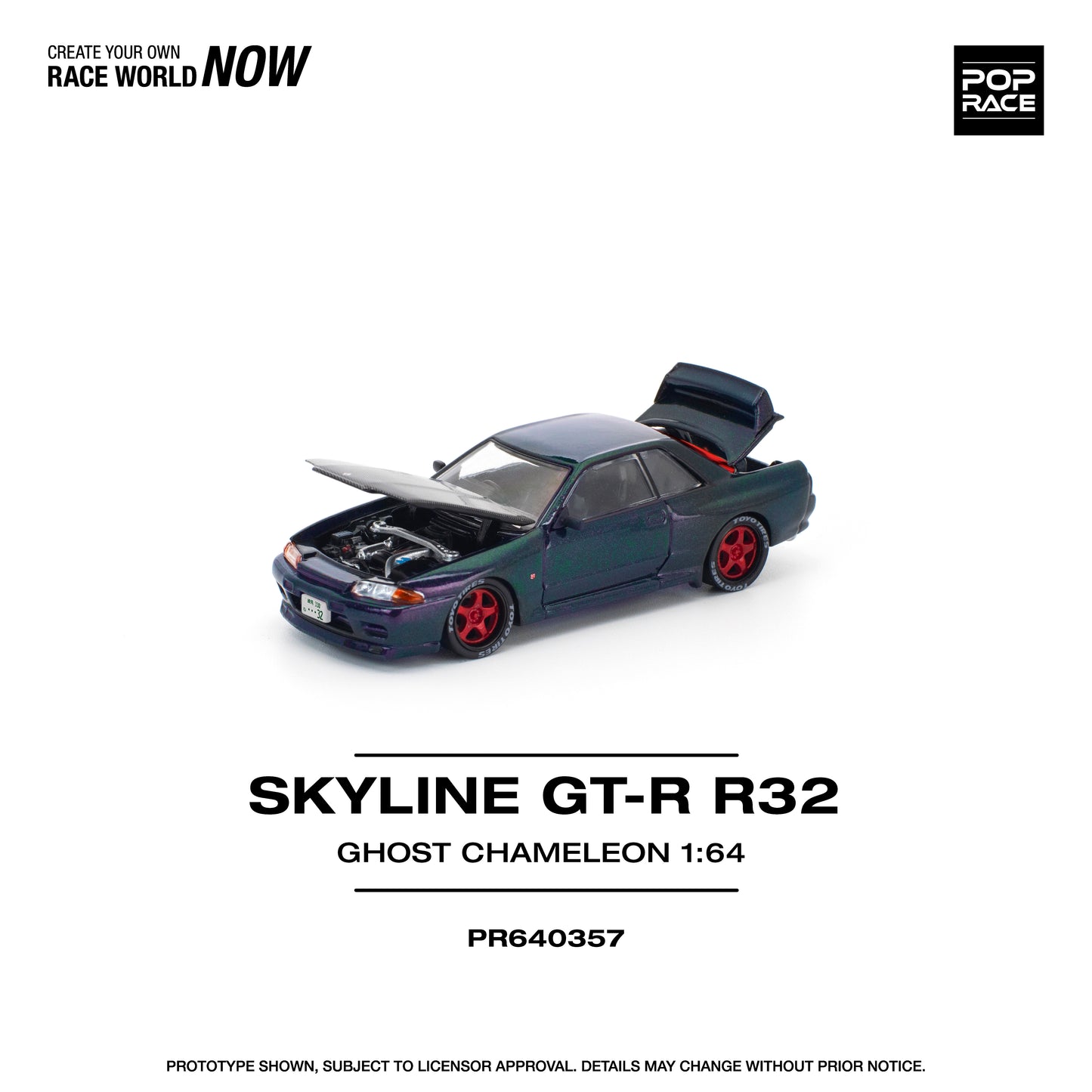 (Pre order) PR640357 POPRACE 1/64 SKYLINE GT-R R32 GHOST CHAMELEON