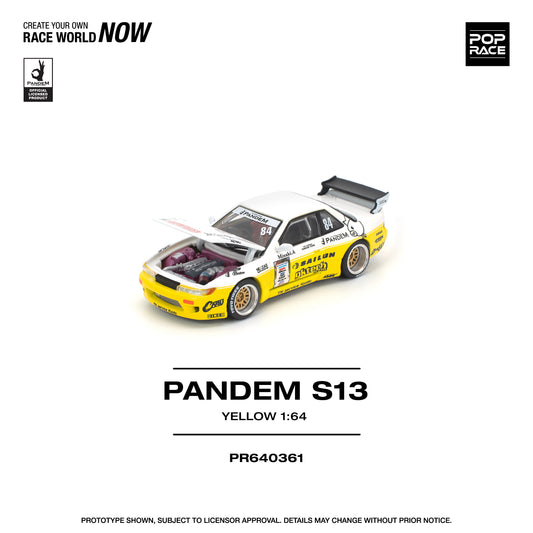 (Pre order) PR640361 POPRACE 1/64 PANDEM SILVIA S13 2020 D1 LIGHTS YELLOW/WHITE