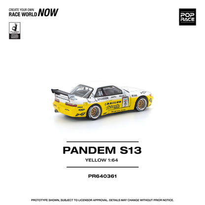(Pre order) PR640361 POPRACE 1/64 PANDEM SILVIA S13 2020 D1 LIGHTS YELLOW/WHITE