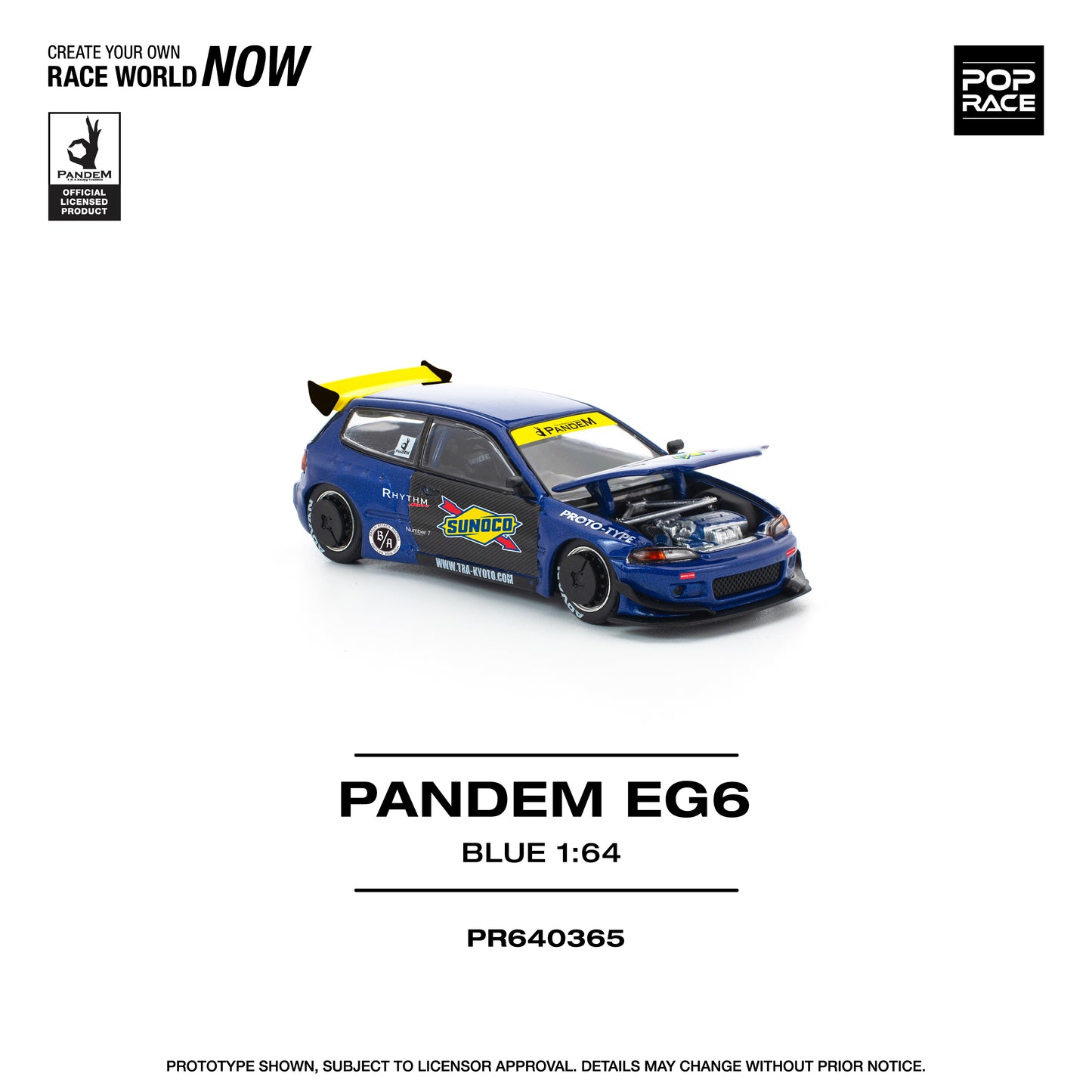 (Pre order) PR640365 POPRACE 1/64 PANDEM CIVIC EG6 BLUE/BLACK