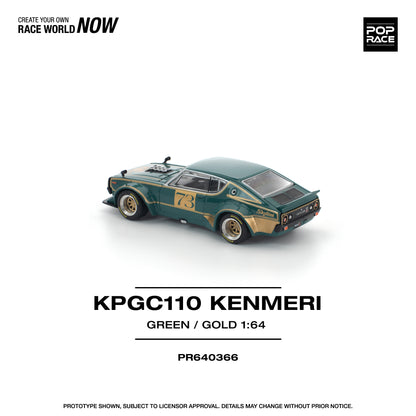 (Pre order) PR640366 POPRACE 1/64 KPGC110 KENMERI RACING #73 GREEN/GOLD