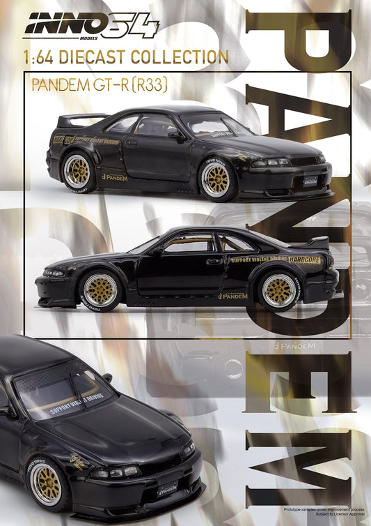 (Preorder) INNO64 1:64 PANDEM GT-R (BCNR33) Black