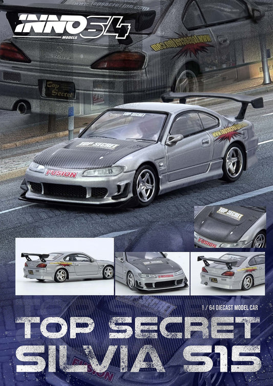 (Preorder) INNO64 1:64 TOP SECRET SILVIA (S15) Silver