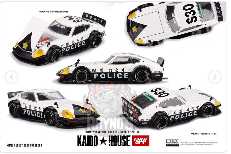 (PRE ORDER) Kaido House x Mini GT KHMG208 NISSAN FAIRLADY Z KAIDO GT POLICE